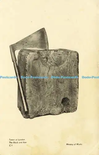 R589737 Tower of London Block and Axe C 1 ministry of works Crown