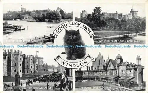 R591641 Good Luck from Windsor G 6202 Silveresque Valentines 1954 Multi View