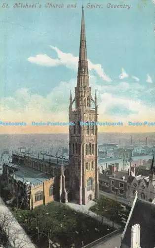 R589771 St Michaels Church and Spire Coventry Jarrold Serie Nr. 1324 1905