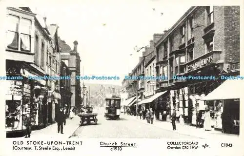 R593561 Old Stoke upon Trent Church Street Collectorcard C 1843 T Steele Esq 191