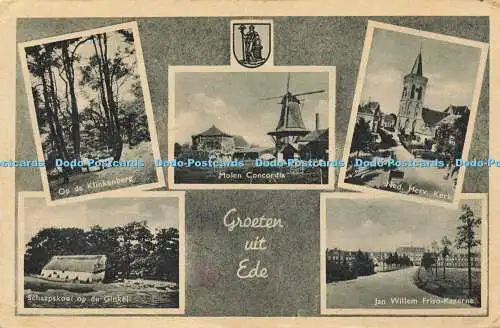 R593611 Groeten uit Ede Molen Concordia Ned Herv Kerk Jan Willem Friso Kazerne R