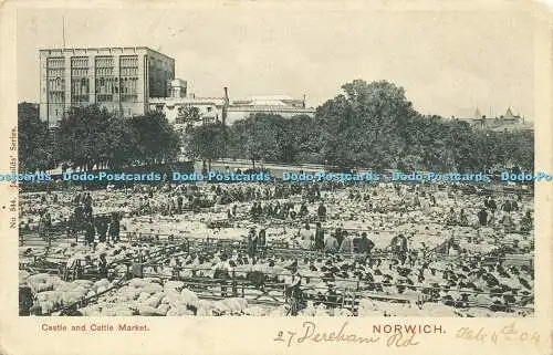 R597785 Castle and Cattle Market No 844 Jarrolds Series Norwich 1904
