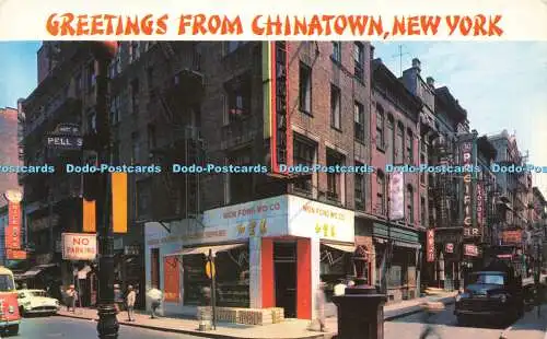 R593651 New York Grüße aus Chinatown mit Blick auf Pell St Manhattan Postkarte