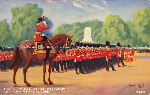 R591788 H M Queen at Ceremony of Trooping Farbe Conrad Leigh A2241 Kunstfarbe C