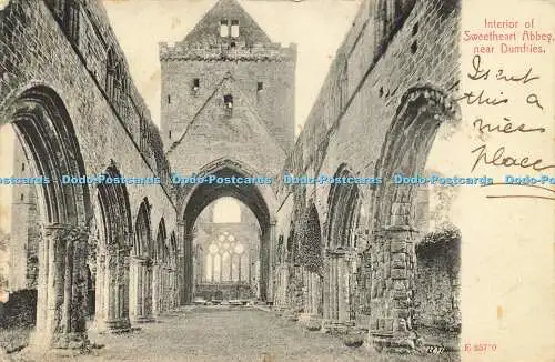 R597852 Innenraum der Sweetheart Abbey bei Dumfries Stengel 1904