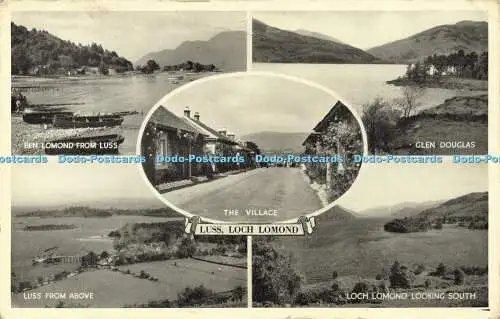 R593705 Luss Loch Lomond Das Dorf Luss von oben Loch Lomond Blick nach Süden J