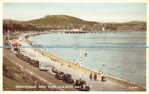 R591852 Promenade and Pier Colwyn Bay W 6086 Carbo Colour Valentines