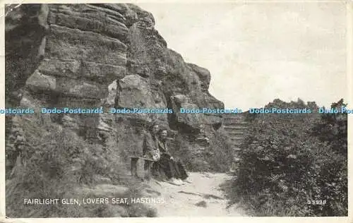 R597953 Fairlight Glen Lovers Seat Hastings G 8938 Silveresque Valentines 1947