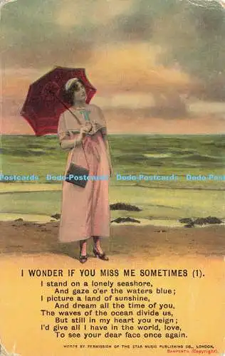 R590059 I Wonder if You Miss Me Sometimes Bamforth Series No 4751 1 Star Music P