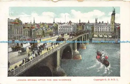 R593832 London Bridge nach der Verbreiterung von 1904 G D und D L