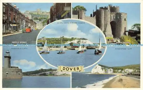 R593851 Dover Harbour and Cliffs Castle Street Shakespeare Cliff E T W Dennis Ne