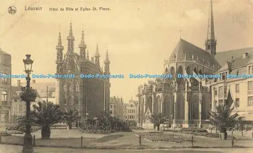 R598014 Louvain Hotel de Ville et Eglise St Pierre Nels Office Tout Louvain