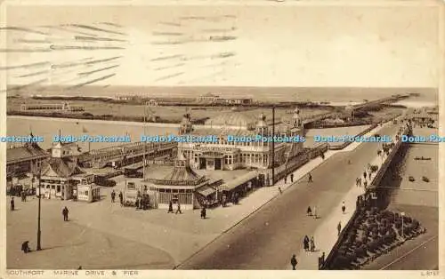 R596032 Southport Marine Drive and Pier L 6157 Photochrom 1937