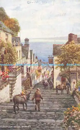 R590160 Clovelly High Street Valentine Art Farbe Brian Gerald