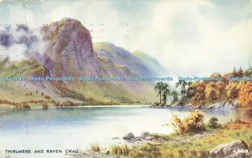 R593972 Thirlmere and Raven Crag Valentine Art Farbe Edward H Thompson 1952