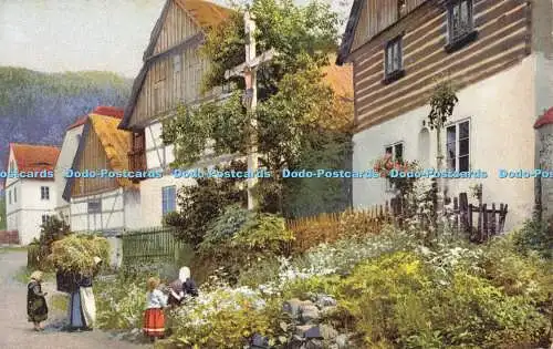 R598111 Dorfbewohner am Kreuz Nenke und Ostermaier Photochromie