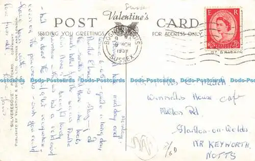 R596126 Viel Glück aus Bognor Regis H 2824 D Silbereske Postkarte Valentinstag