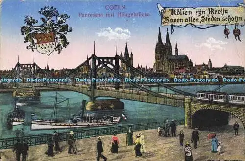 R598131 Coeln Panorama mit Hängerbrücke H W K