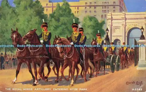 R596145 Royal Horse Artillery Entering Hyde Park Conrad Leigh A2243 Art Colour V