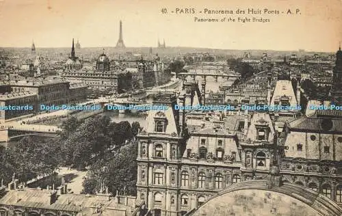 R592137 40 Paris Panorama der acht Brücken A P A Papeghin