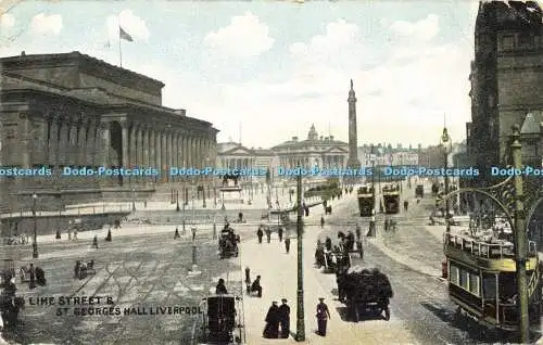 R596204 Lime Street and St Georges Hall Liverpool Art Publishing 1905