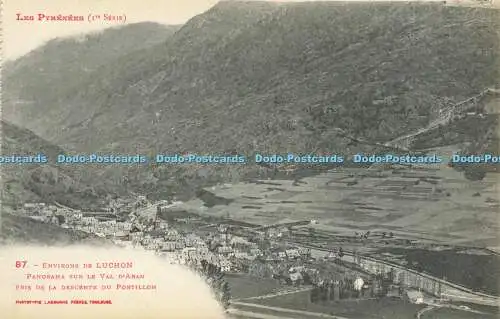 R594180 Environs de Luchon Panorama sur le Val D Aran Pris de la Descente du Por