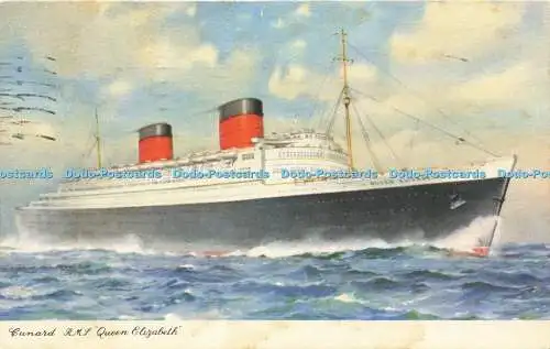 R594225 Cunard R M S Queen Elizabeth 1952