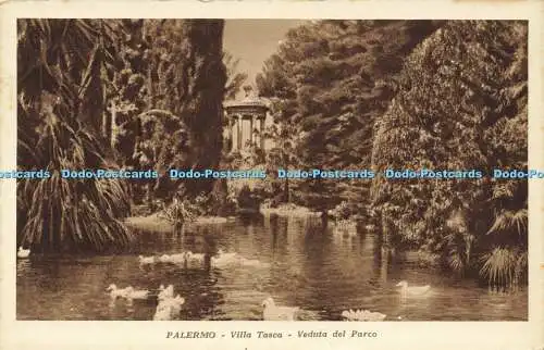 R596362 Palermo Villa Tasca Veduta del Parco Serie II N 15 B P G Rizzoli E C Mil