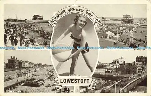 R598382 Wishing You Were There at Lowestoft South Beach Swing Bridge The Sands M