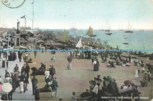 R594263 Southsea Beach and Esplanade M Ettlinger 1904