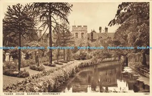 R598421 Canterbury Tower House Gardens J Salmon Gravure Style