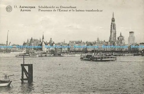 R598452 Anvers Panorama de l Escaut et le Bateau Transbordeur Albert A Dohmen