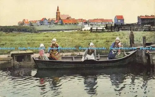 R596479 People Boat Girls River Photochromie Serie 79 Nr 1945