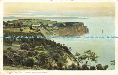 R594390 Teignmouth Parson and Clerk Rocks Bild Schreibwaren Pfau Autochrom