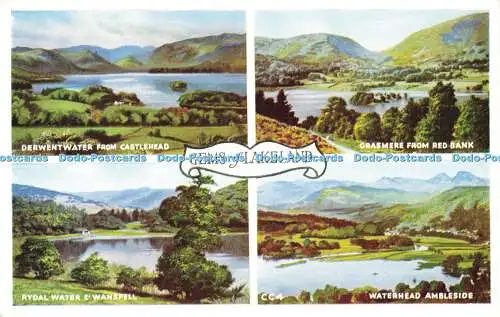 R598550 Gems of Lakeland Derwentwater from Castlehead Grasmere from Red Bank H W