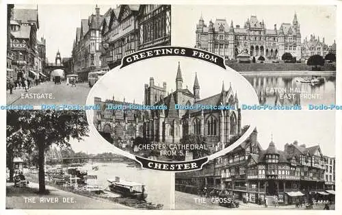 R598585 Grüße aus Chester The River Dee The Cross Chester Kathedrale aus S