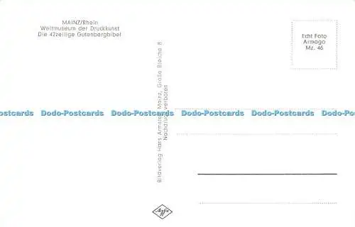 R596587 Mainz Rhein Weltmuseum der Druckkunst Die 42 zeilige Gutenbergbibel Hans