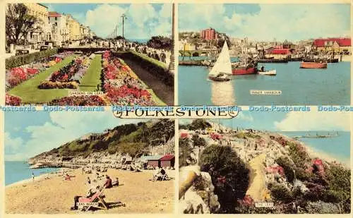 R594521 Folkestone Leas Beach The Leas Inner Harbour Gardens on Leas Shoesmith a