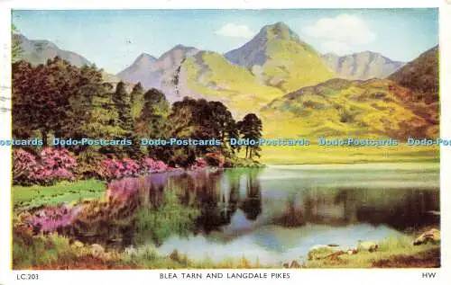 R596631 L C 203 Blea Tarn and Langdale Pikes HW H Webster Helvellyn House 1960