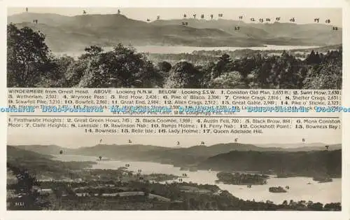 R594595 Windermere von Orrest Head Above Looking N N W RP Multi View