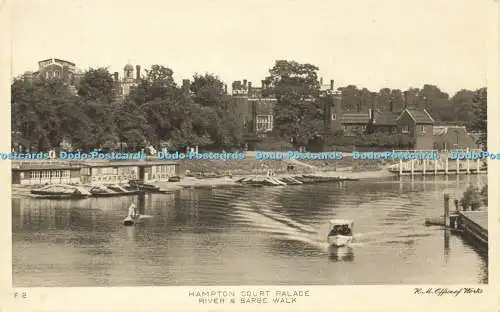 R598773 Hampton Court Palace River and Barge Walk Vandyck Printing H M Office of