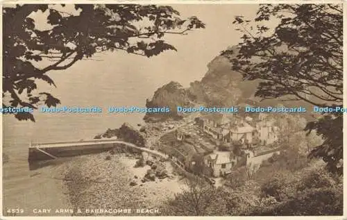 R598774 Cary Arms and Babbacombe Beach W J Nigh Monochrome Photogravure 1950