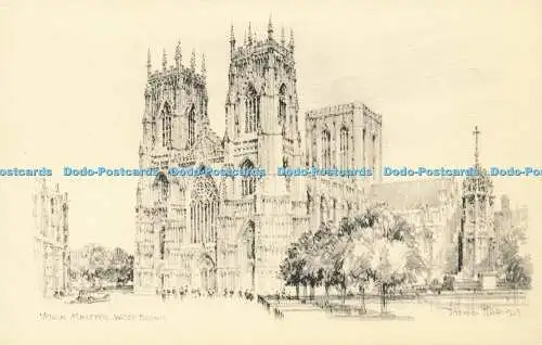 R599124 York Minster West Front E T W Dennis Etchette Serie Joseph Pike