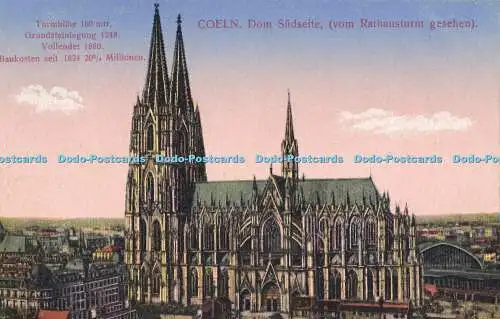 R599128 Coeln Dom Sudseite vom Rathausturm gesehen H W K