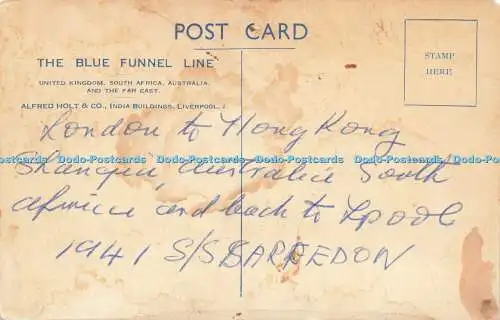 R599146 The Blue Funnel Line Vereinigtes Königreich Südafrika Alfred Holt