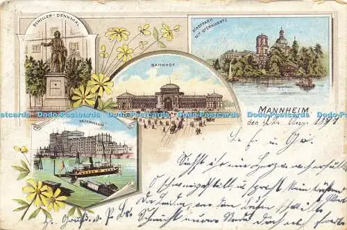 R599225 Mannheim Bahnhof Schiller Denkmal Stadtpark mit Sternwarte Multi View