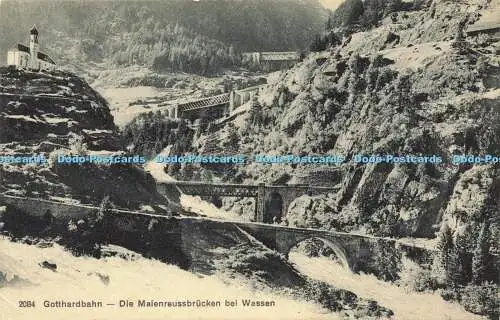 R599274 Gotthardbahn Die Maienreussbrücken bei Wassen Wehrli A G Kilchberg