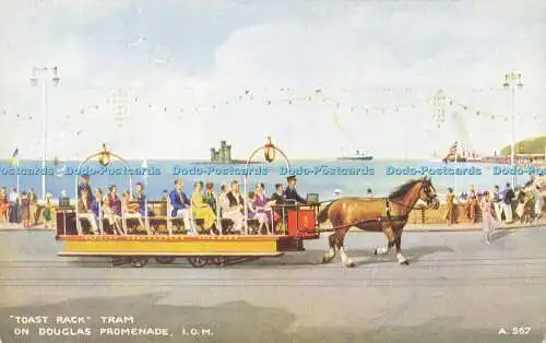 R599307 I o M Toastständer Straßenbahn auf Douglas Promenade Valentine Art Farbe Brian Ge