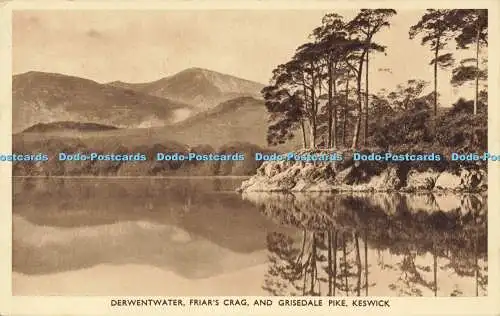 R599387 Keswick Derwentwater Friar Crag and Grisedale Pike G P Abraham