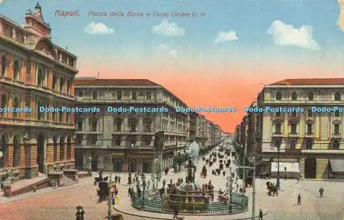 R599791 Napoli Piazza della Borsa e Corso Umberto C Cotini